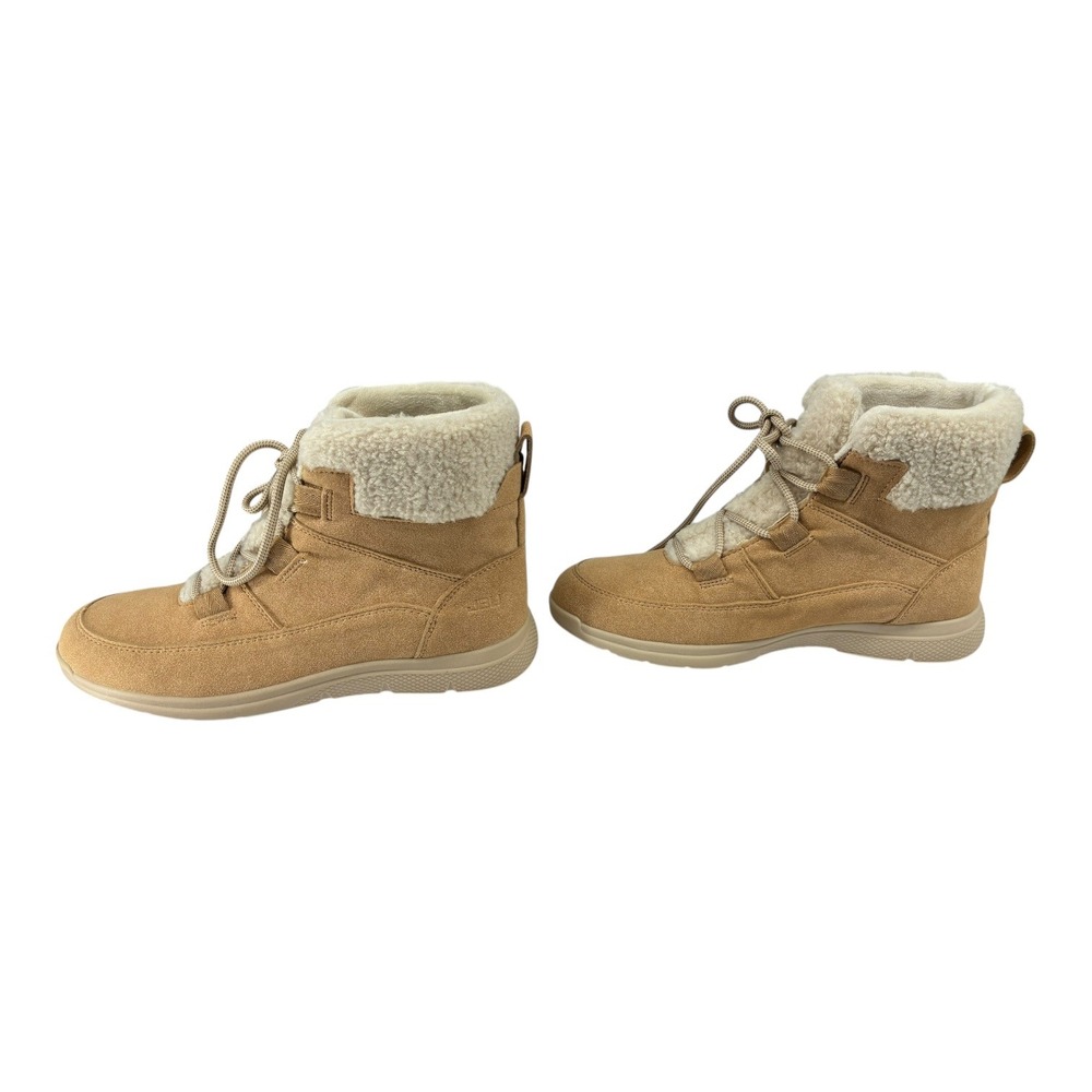 JBU Jambu Freeze Tan FauxShearling LaceUp Booties Lightweight Traction 10M NIB - Picture 5 of 10